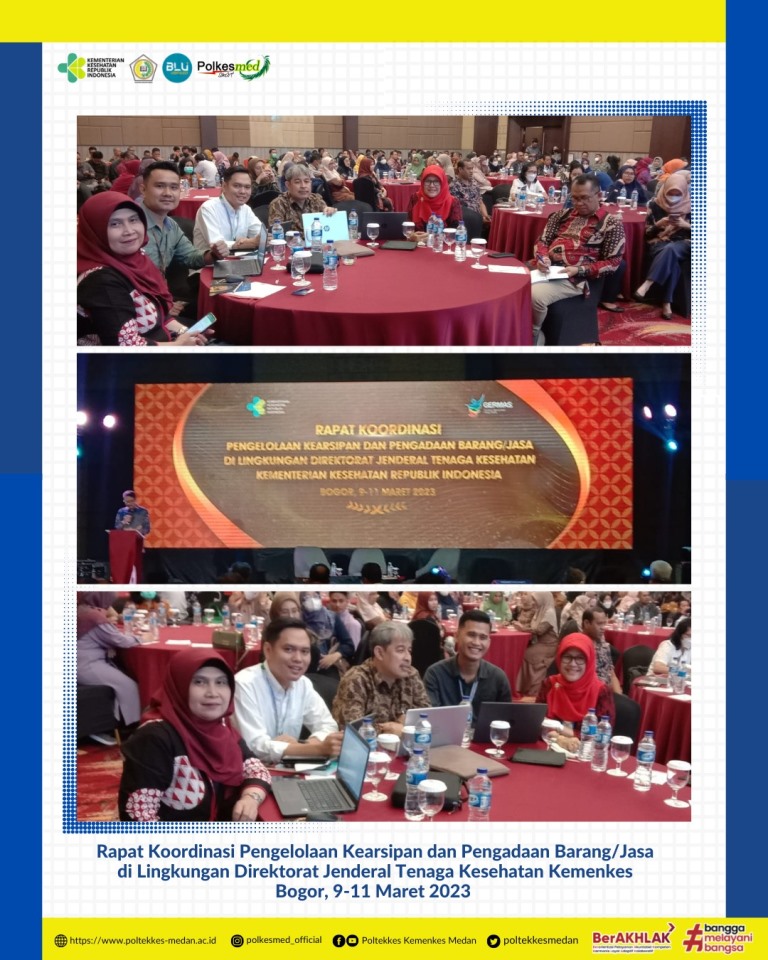 Rapat Koordinasi Pengelolaan Kearsipan dan Pengadaan Barang/Jasa
di Lingkungan Direktorat Jenderal Tenaga Kesehatan Kemenkes
Bogor, 9-11 Maret 2023